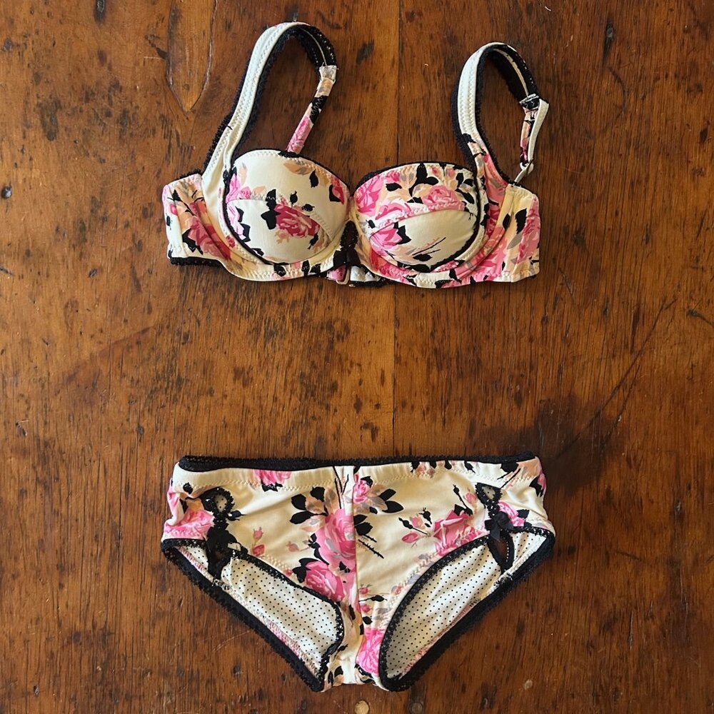 Vintage Betsey Johnson Gypsy Rose Bikini Set